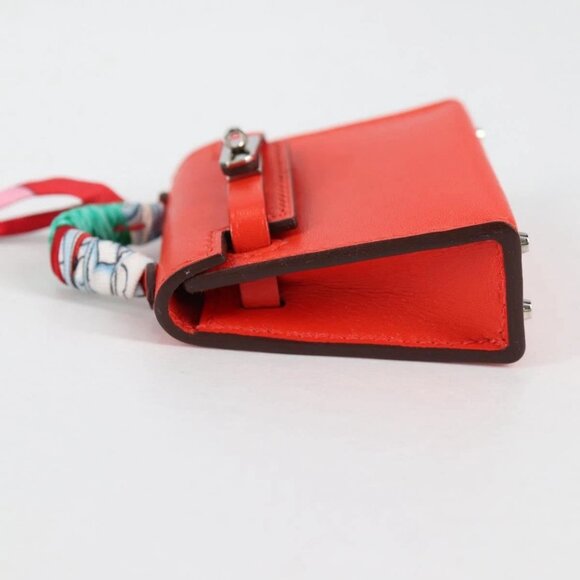 HERMES Micro Kelly Bag Charm Leather Orange Auth 141175SM - Picture 5 of 16